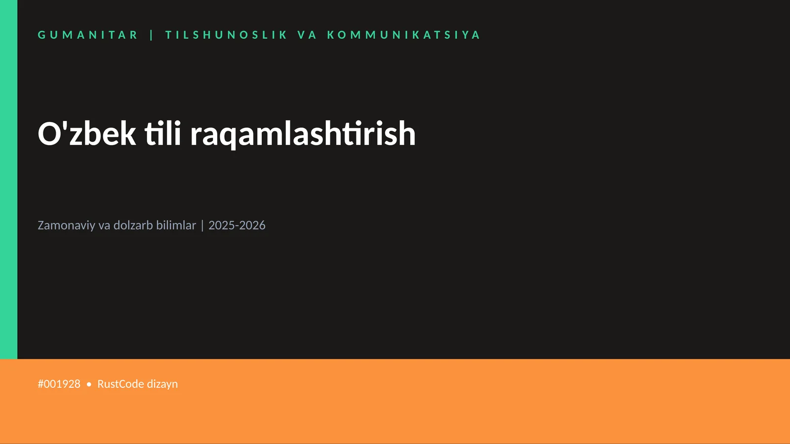 O'zbek tili raqamlashtirish 1