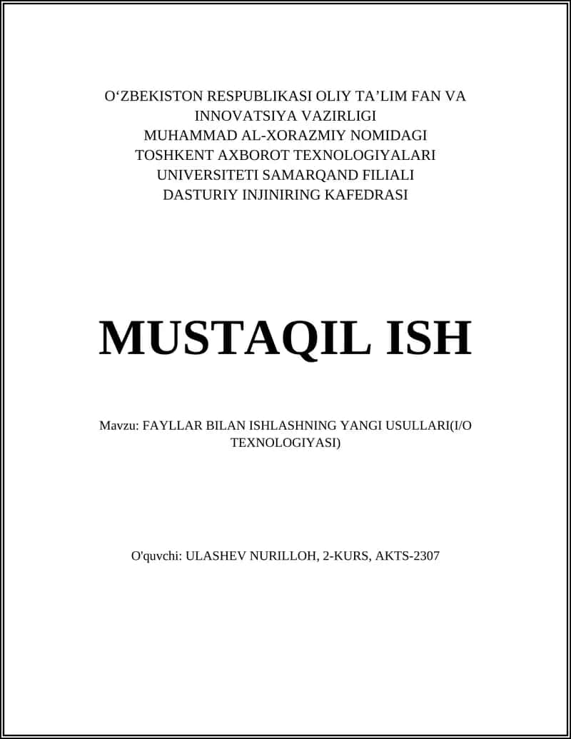 Ma'lumotlar yig'ish texnologiyalari 1