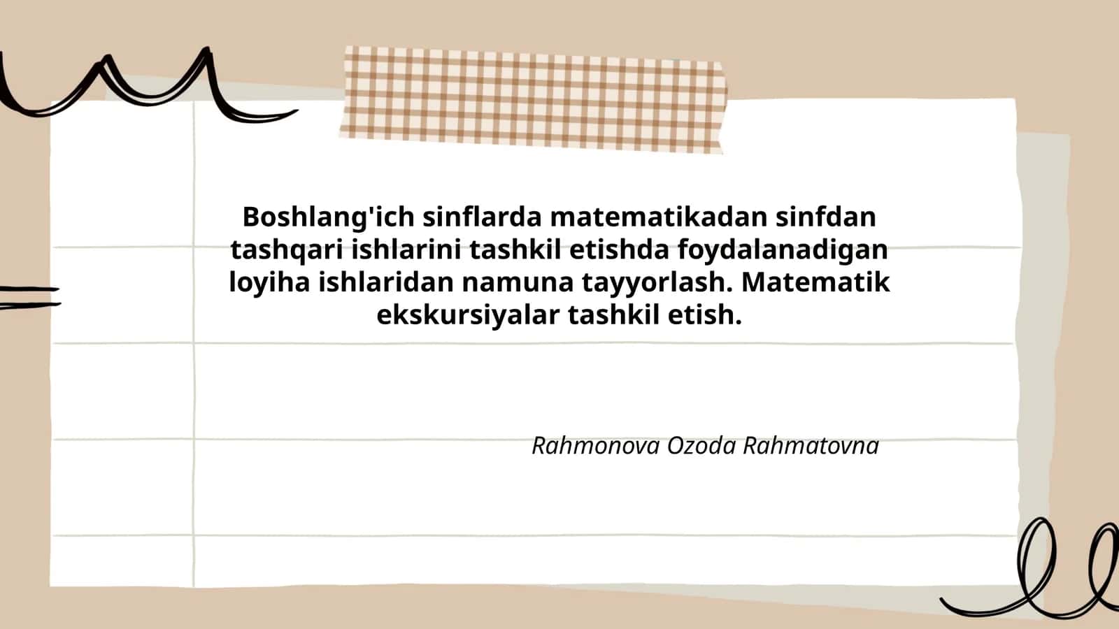 Boshlang'ich sinflarda matematikadan sinfdan tashqari ishlarini tashkil etish 1