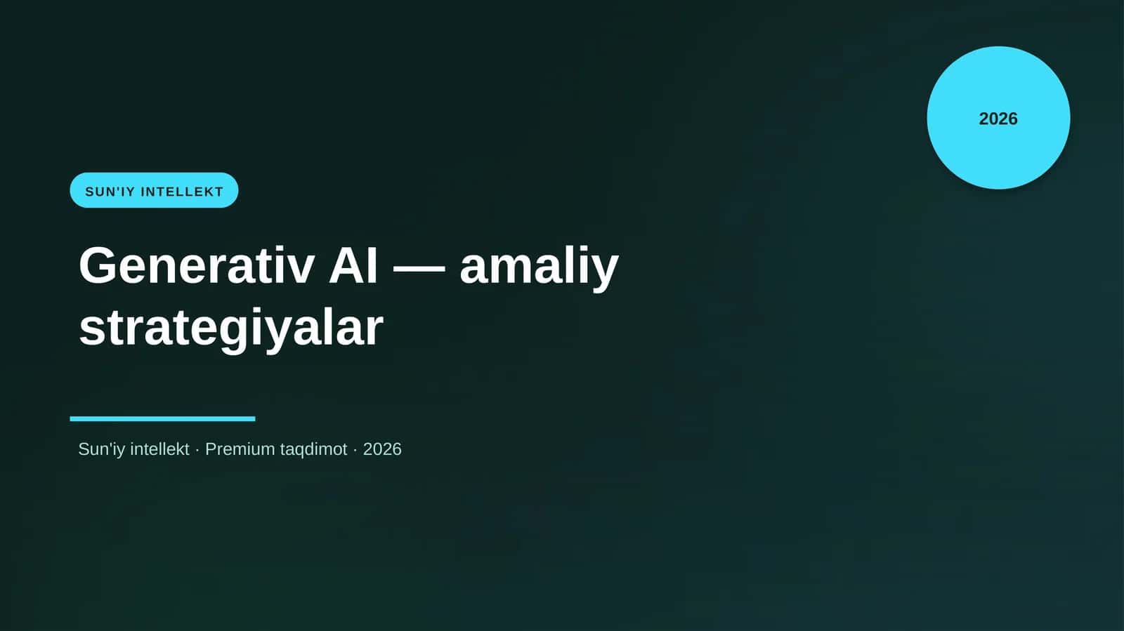 Generativ AI — amaliy strategiyalar 1