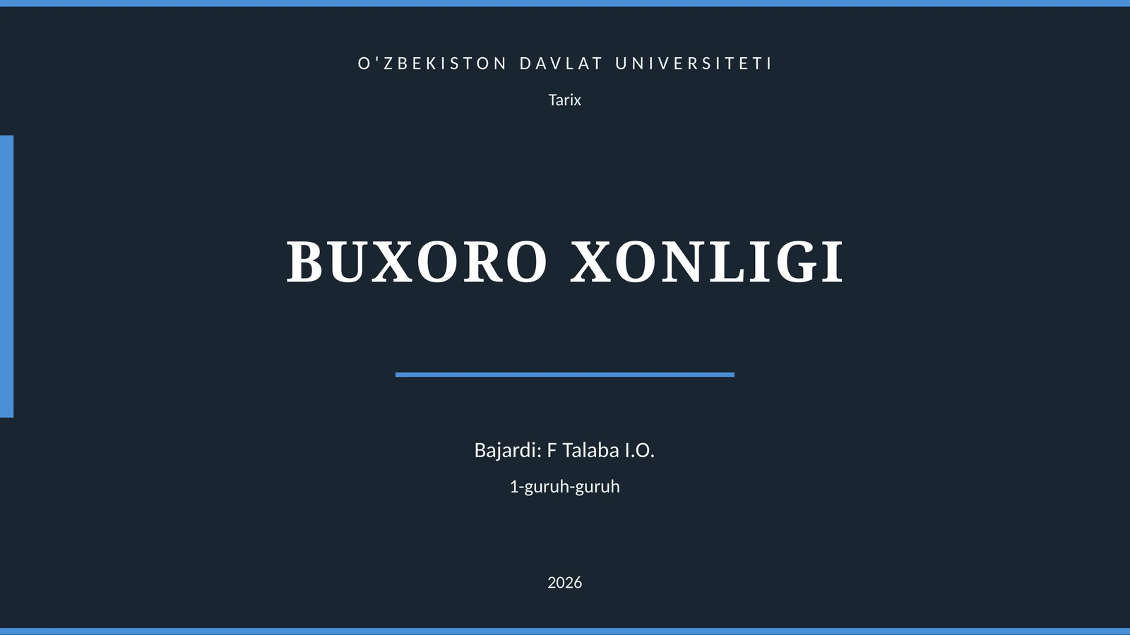 BUXORO XONLIGI 1