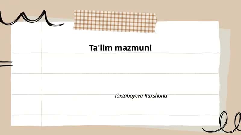 Ta'lim mazmuni 1