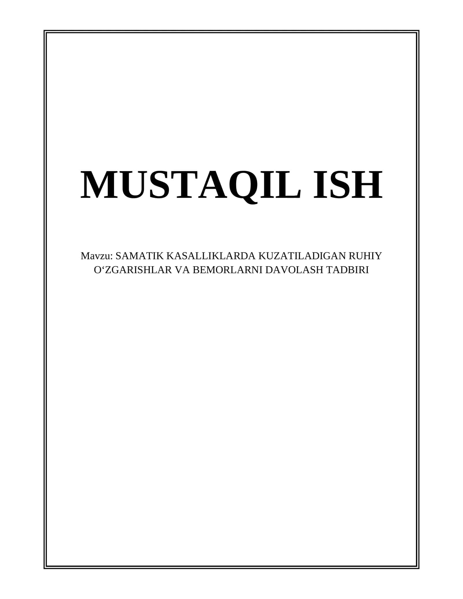 Somatik kasalliklarda ruhi oʻzgarishlarning patofiziologiyasi 1