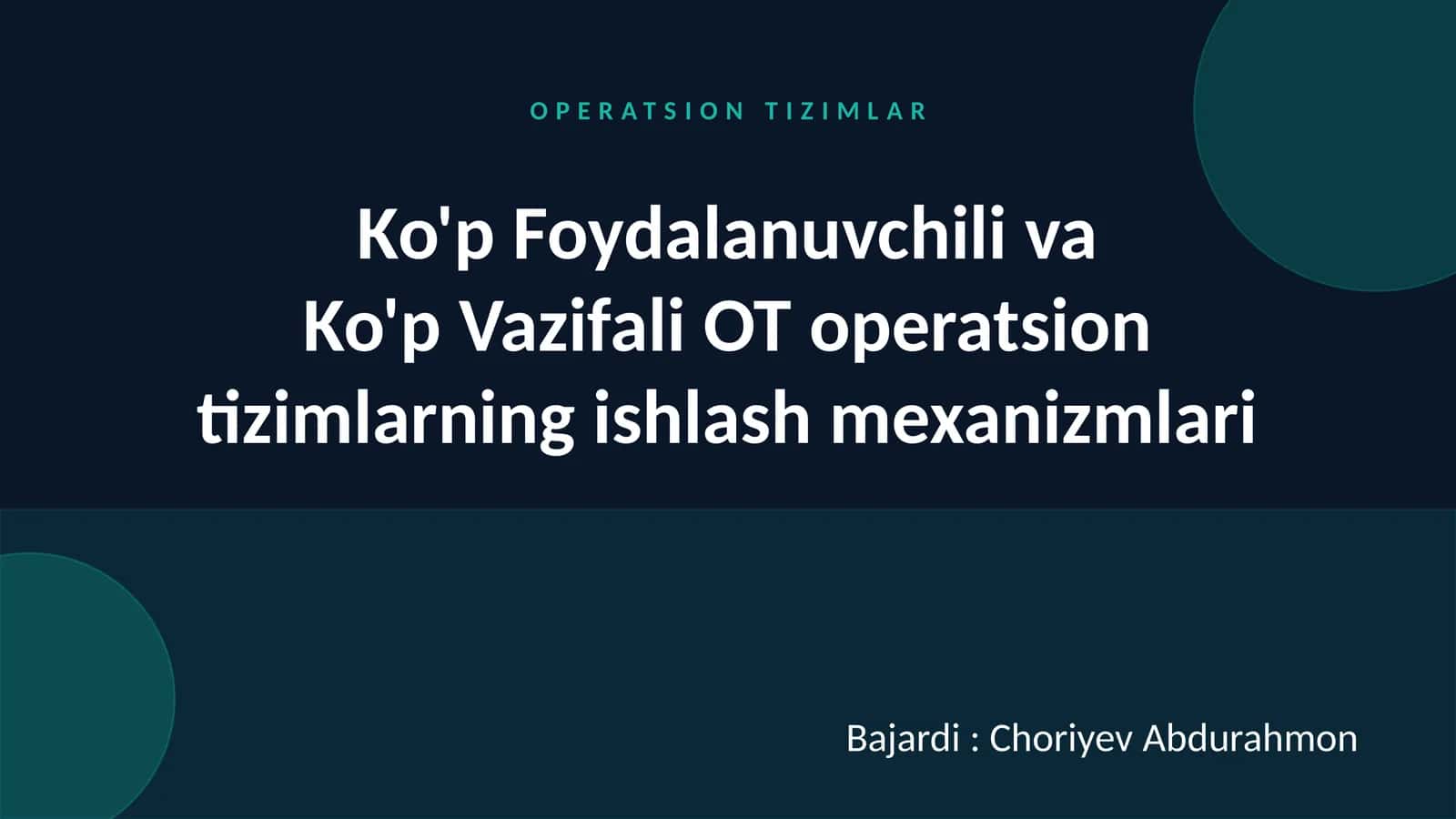 Ko'p foydalanuvchili OT 1