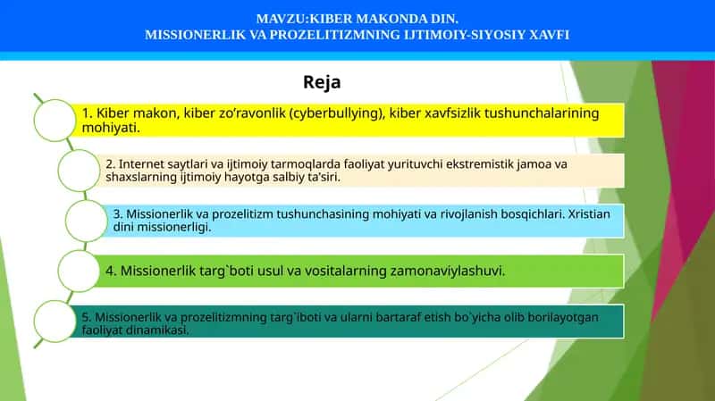 KIBER MAKONDA DIN. MISSIONERLIK VA PROZELITIZMNING IJTIMOIY-SIYOSIY XAVFI 1