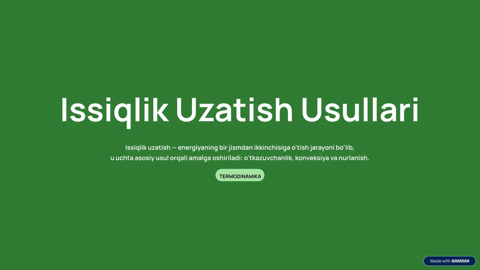 Issiqlik Uzatish Usullari 1