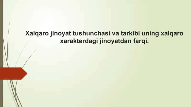 Xalqaro jinoyat tushunchasi va tarkibi uning xalqaro xarakterdagi jinoyatdan farqi 1