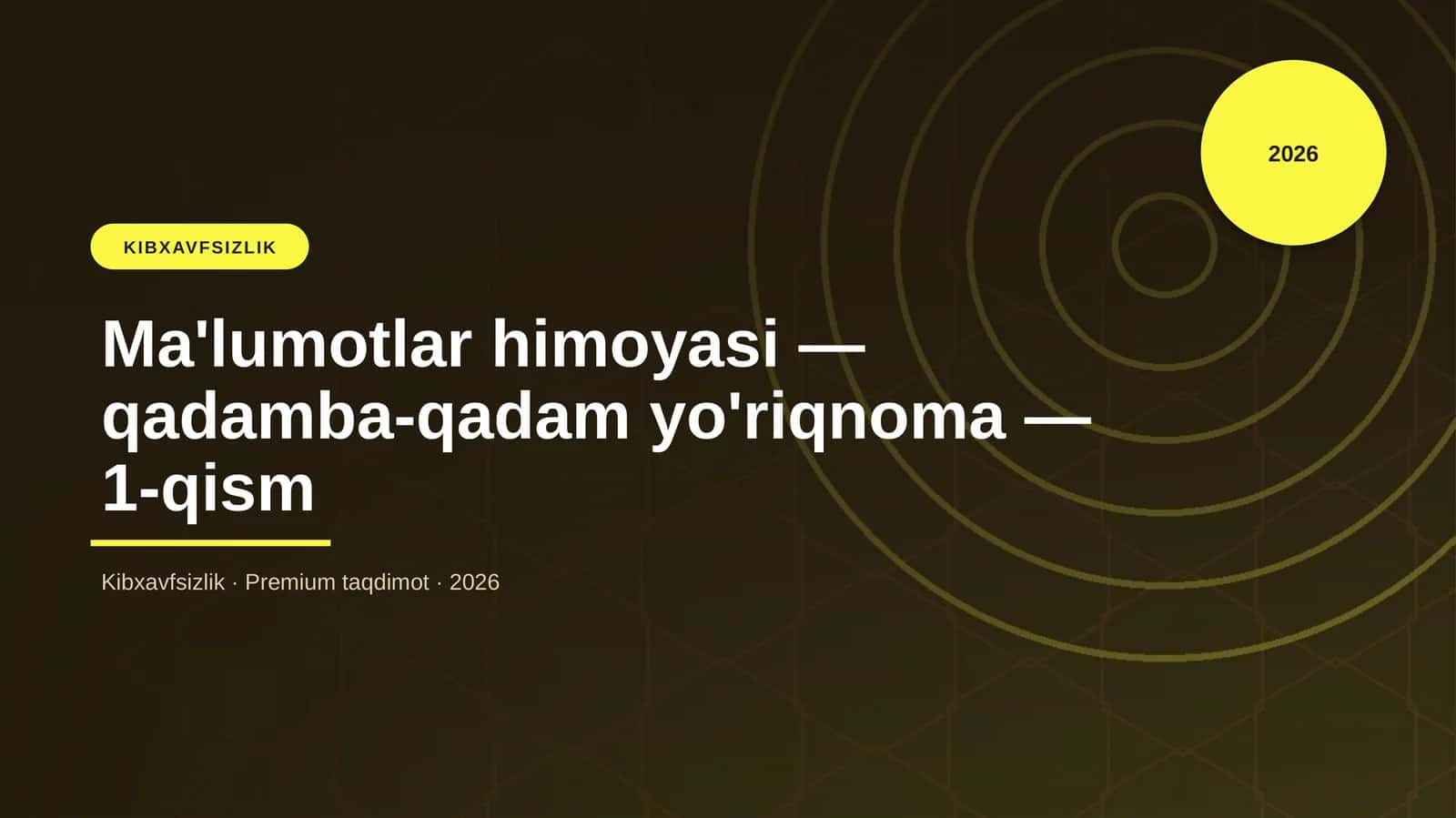 Ma'lumotlar himoyasi — qadamba-qadam yo'riqnoma — 1-qism 1