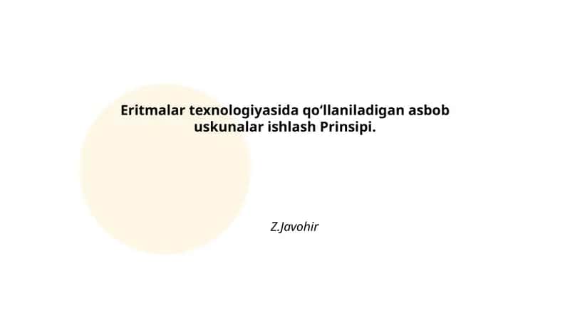 Eritmalar texnologiyasida qoʻllaniladigan asbob uskunalar ishlash Prinsipi 1
