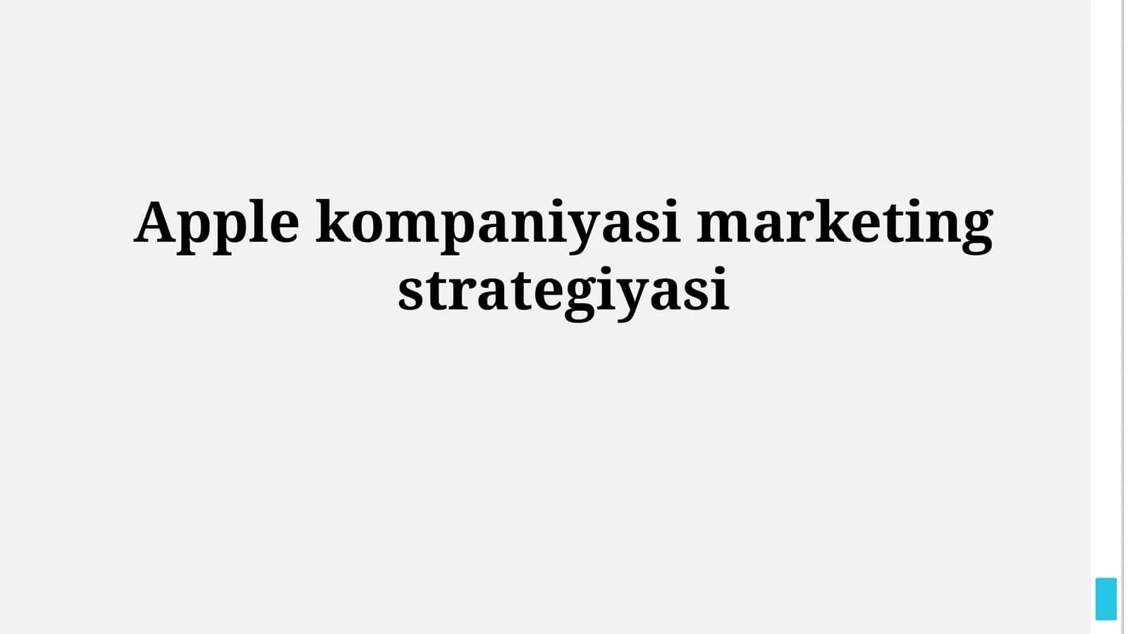 Apple kompaniyasi marketingstrategiyasi 1