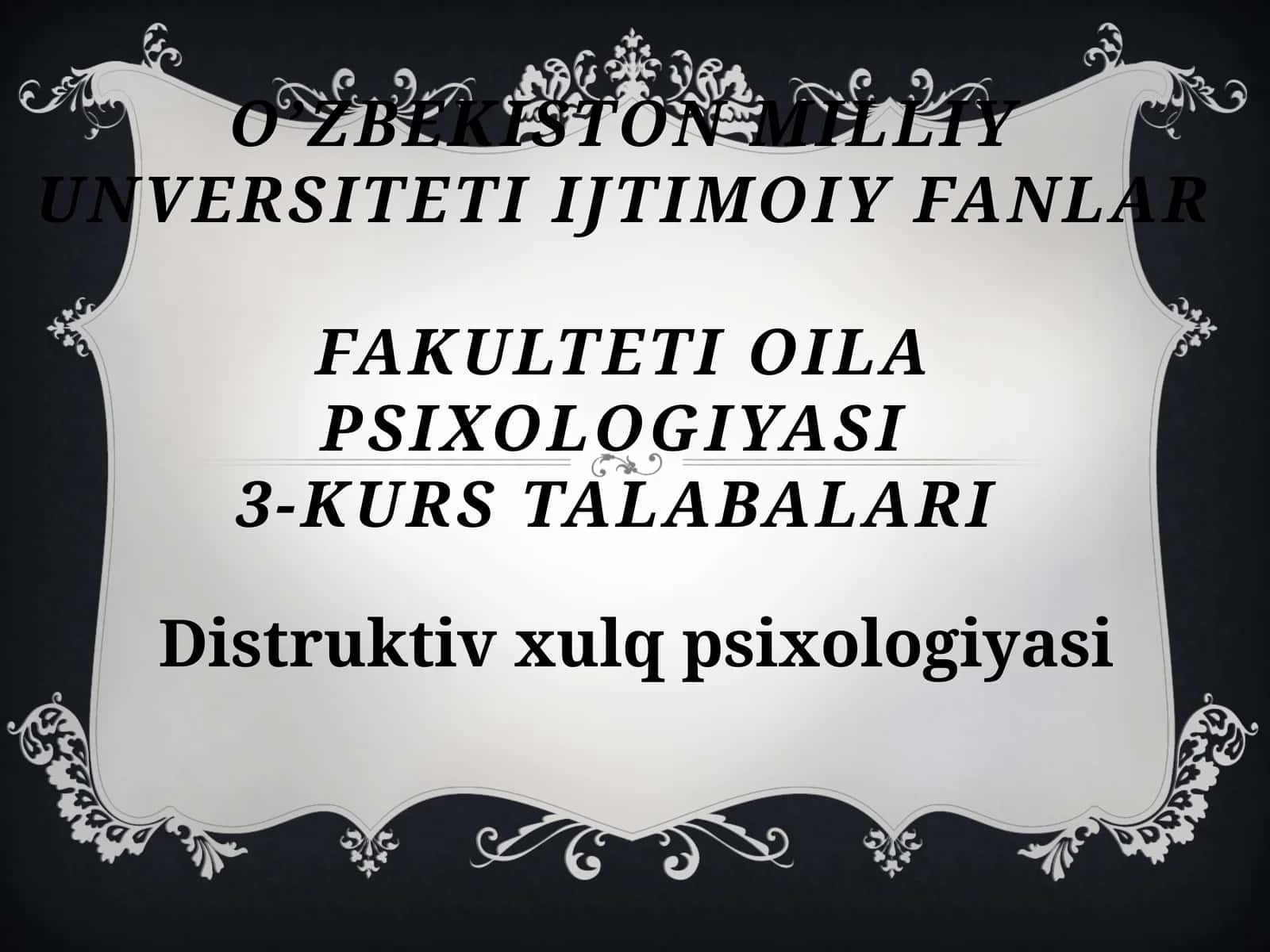 Distruktiv xulq psixologiyasi 1