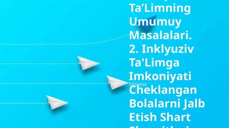 Inklyuziv Ta'Limga Imkoniyati Cheklangan Bolalarni Jalb Etish Shart Sharoitlari 1