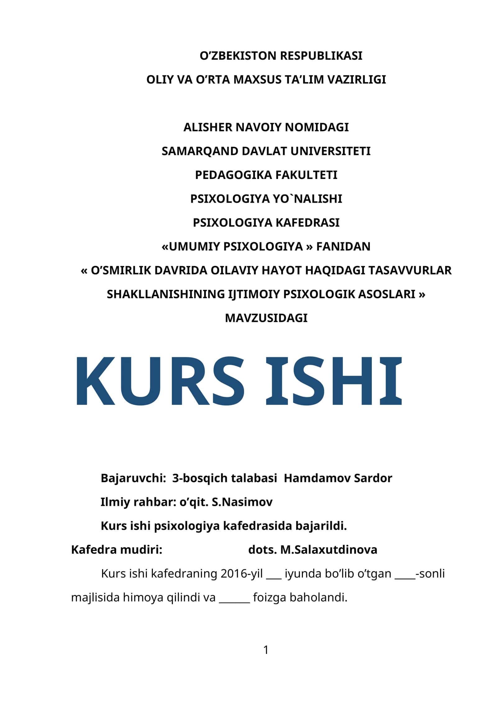 O’SMIRLIK DAVRIDA OILAVIY HAYOT HAQIDAGI TASAVVURLAR SHAKLLANISHINING IJTIMOIY PSIXOLOGIK ASOSLARI 1
