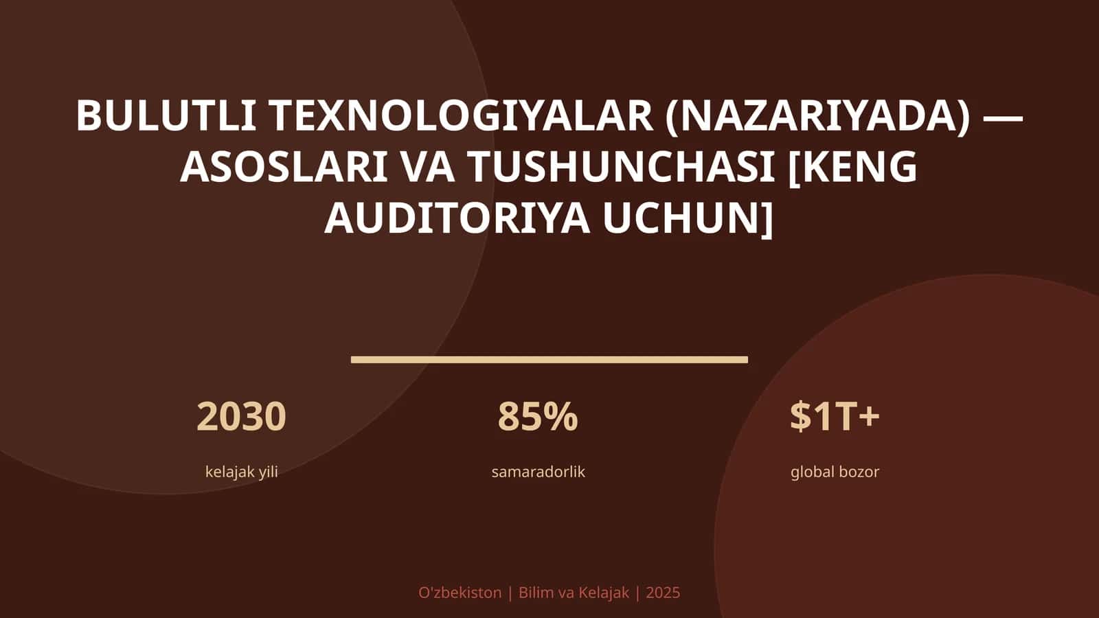 Bulutli texnologiyalar (nazariyada) — asoslari va tushunchasi 1