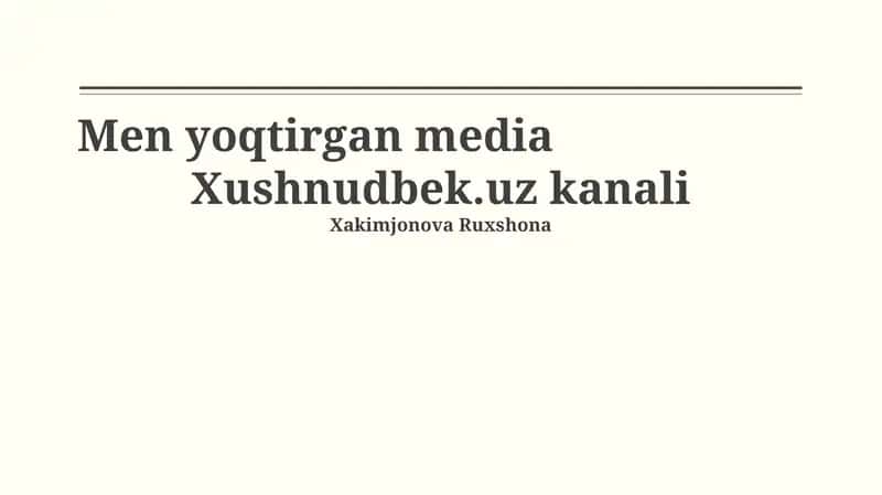 Xushnudbek.Uz Muvaffaqiyatining Sirlari 1