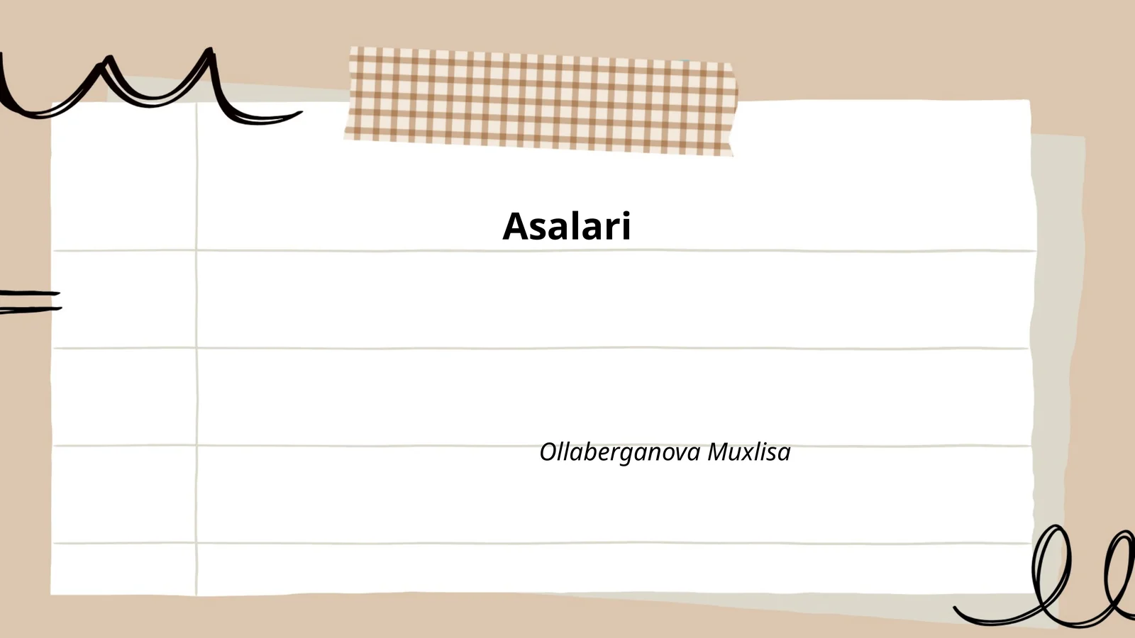 Asalarilar Tarixi 1
