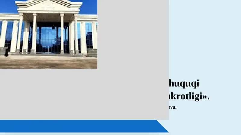 Biznes huquqi subyektlarning bankrotligi 1
