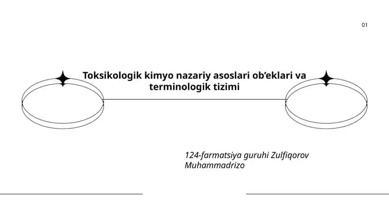 Toksikologik kimyo nazariy asoslari ob’eklari va terminologik tizimi 1