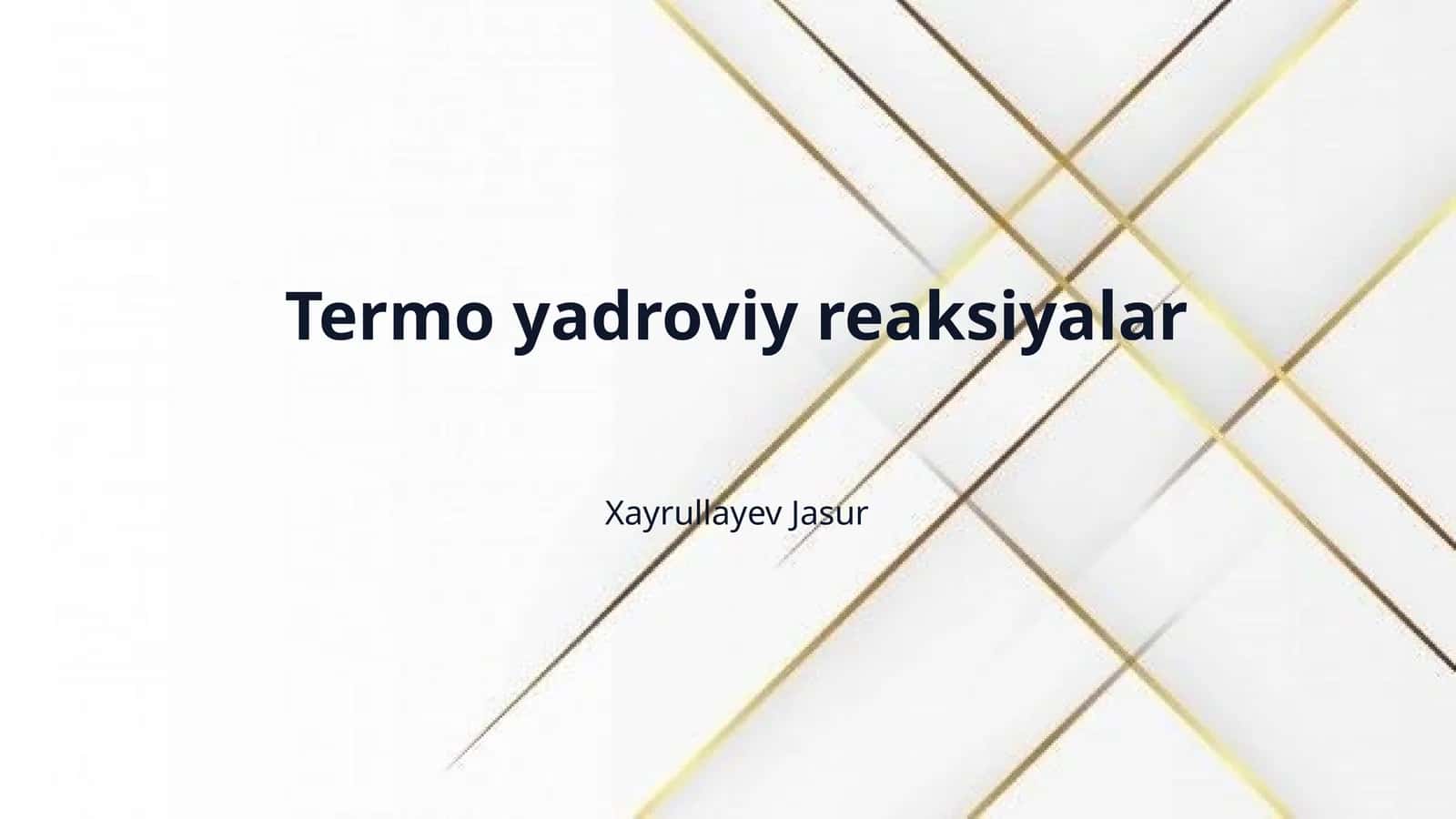 Termo yadroviy reaksiyalar 1