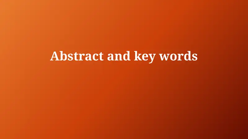 Abstract Writing Techniques in Scientific Papers 1