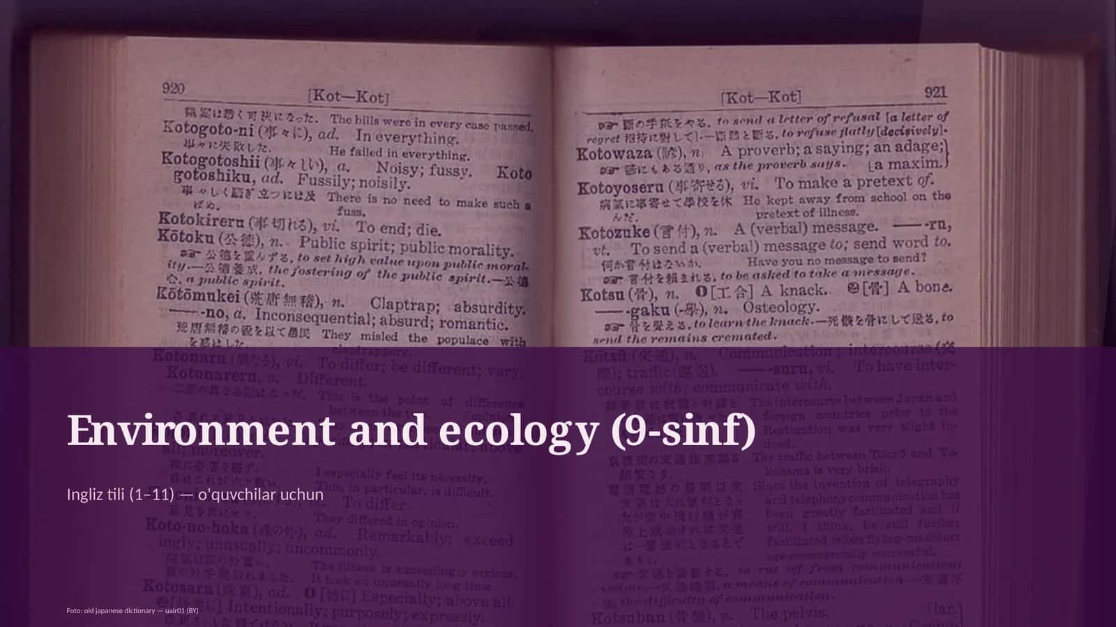 Environment and ecology (9-sinf) 1