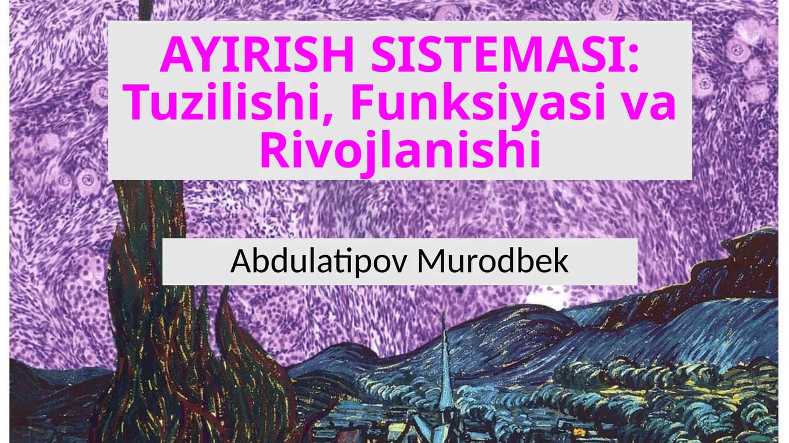 AYIRISH SISTEMASI: Tuzilishi, Funksiyasi va Rivojlanishi 1