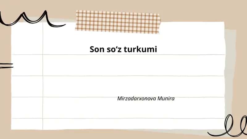 Son soʻz turkumi 1