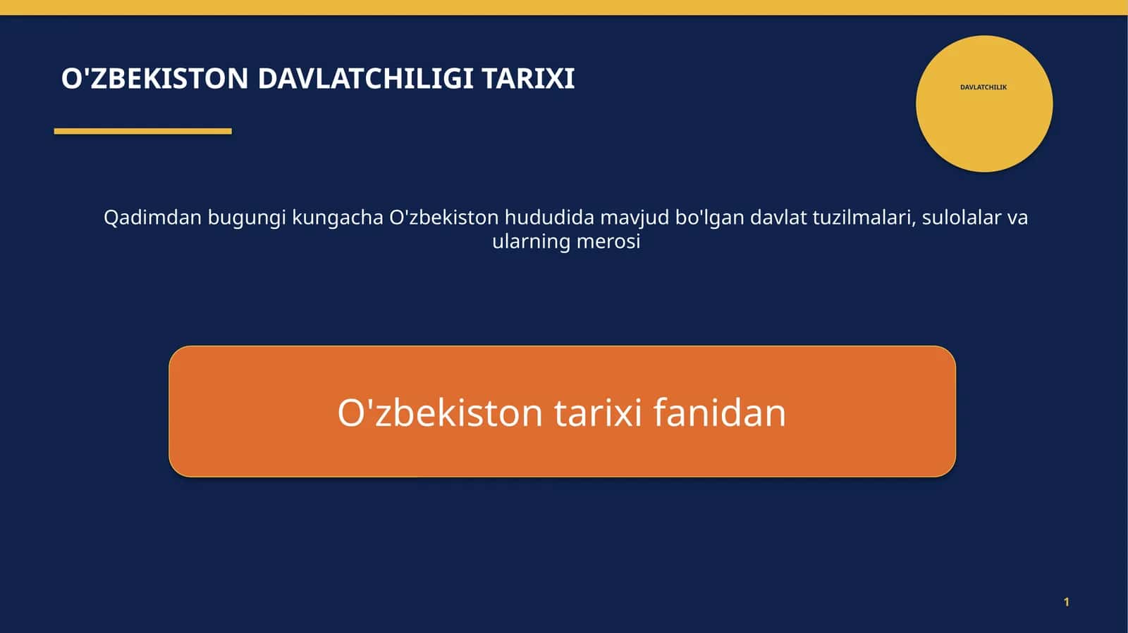 DAVLATCHILIK 1