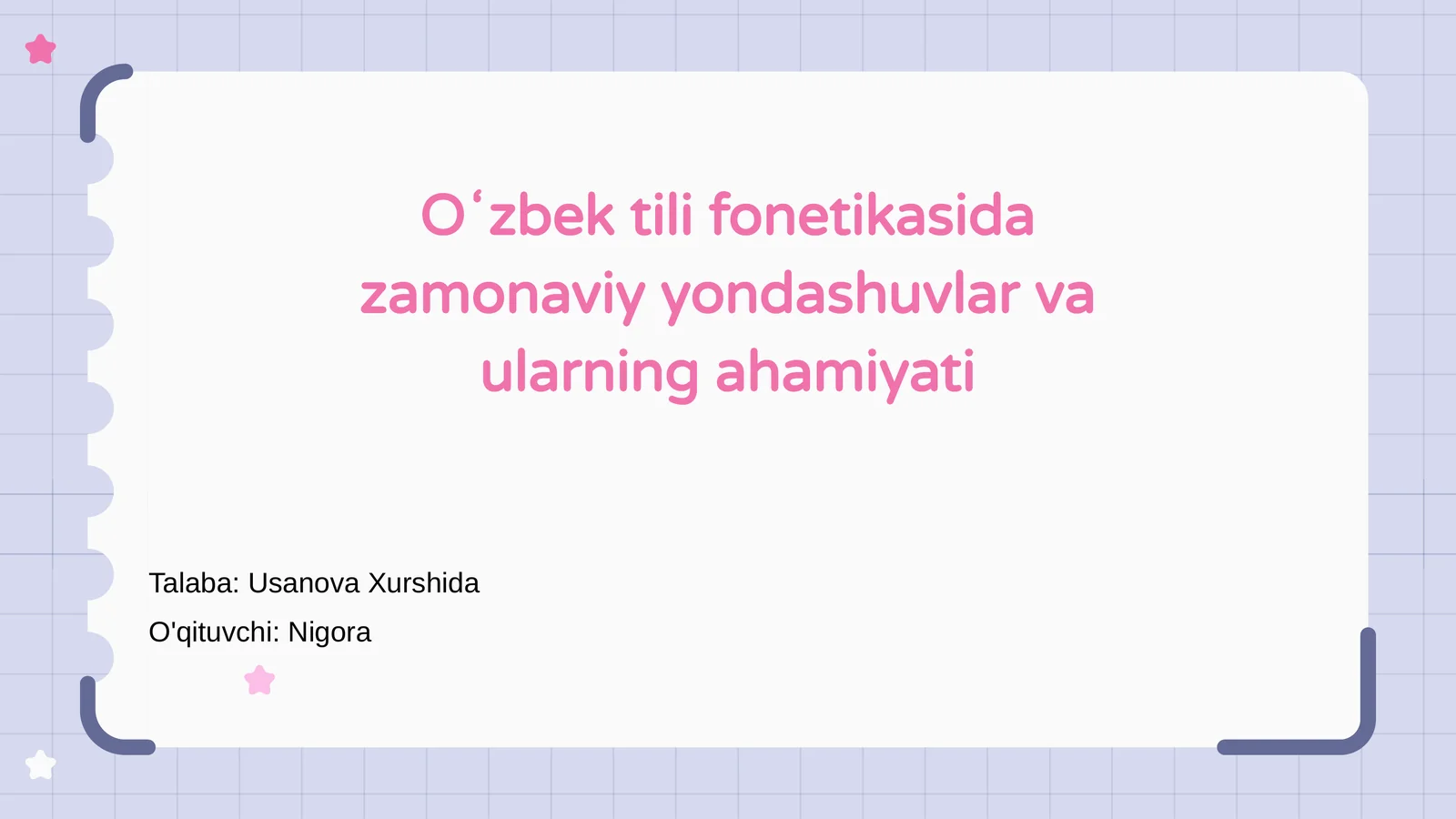 Oʻzbek tili fonetikasida zamonaviy yondashuvlar va ularning ahamiyati 1