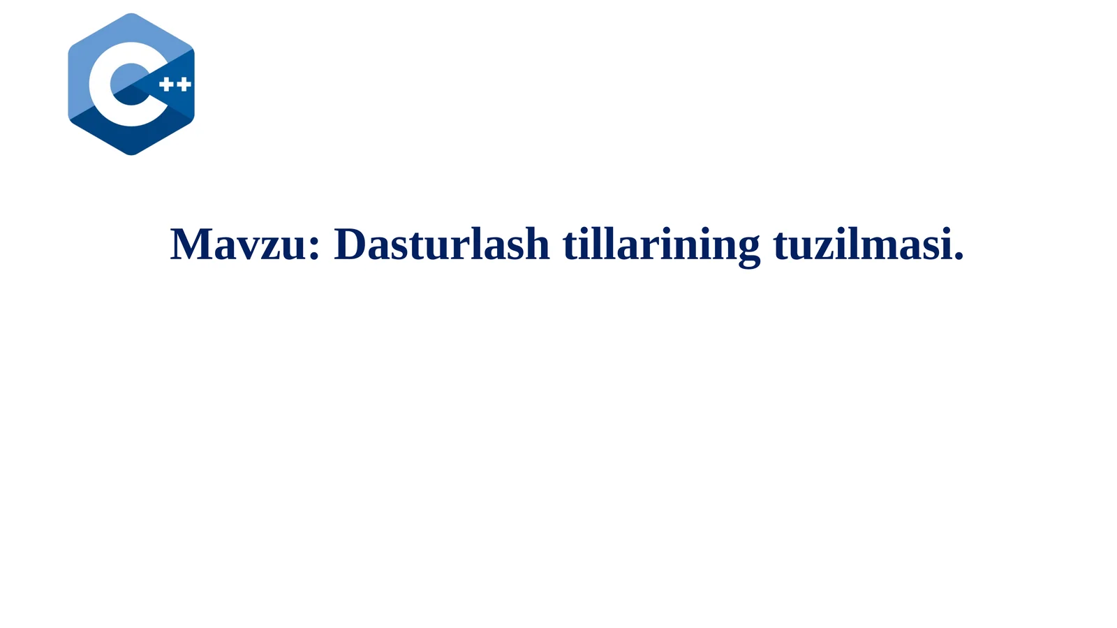 Dasturlash tillarining tuzilmasi 1