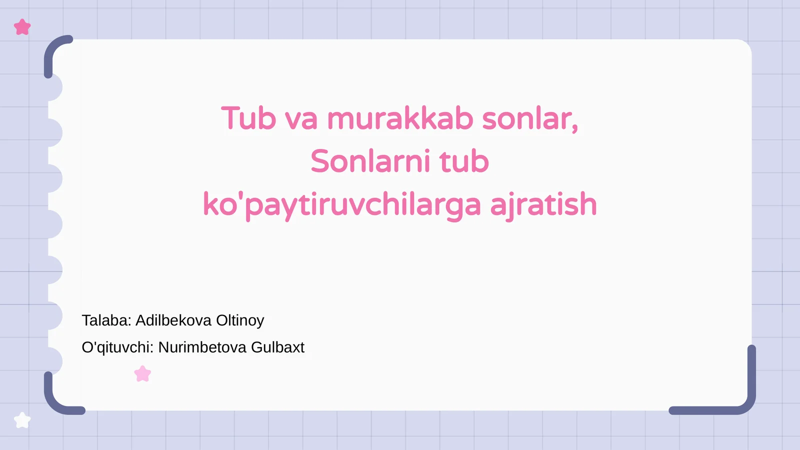 Tub va murakkab sonlar 1