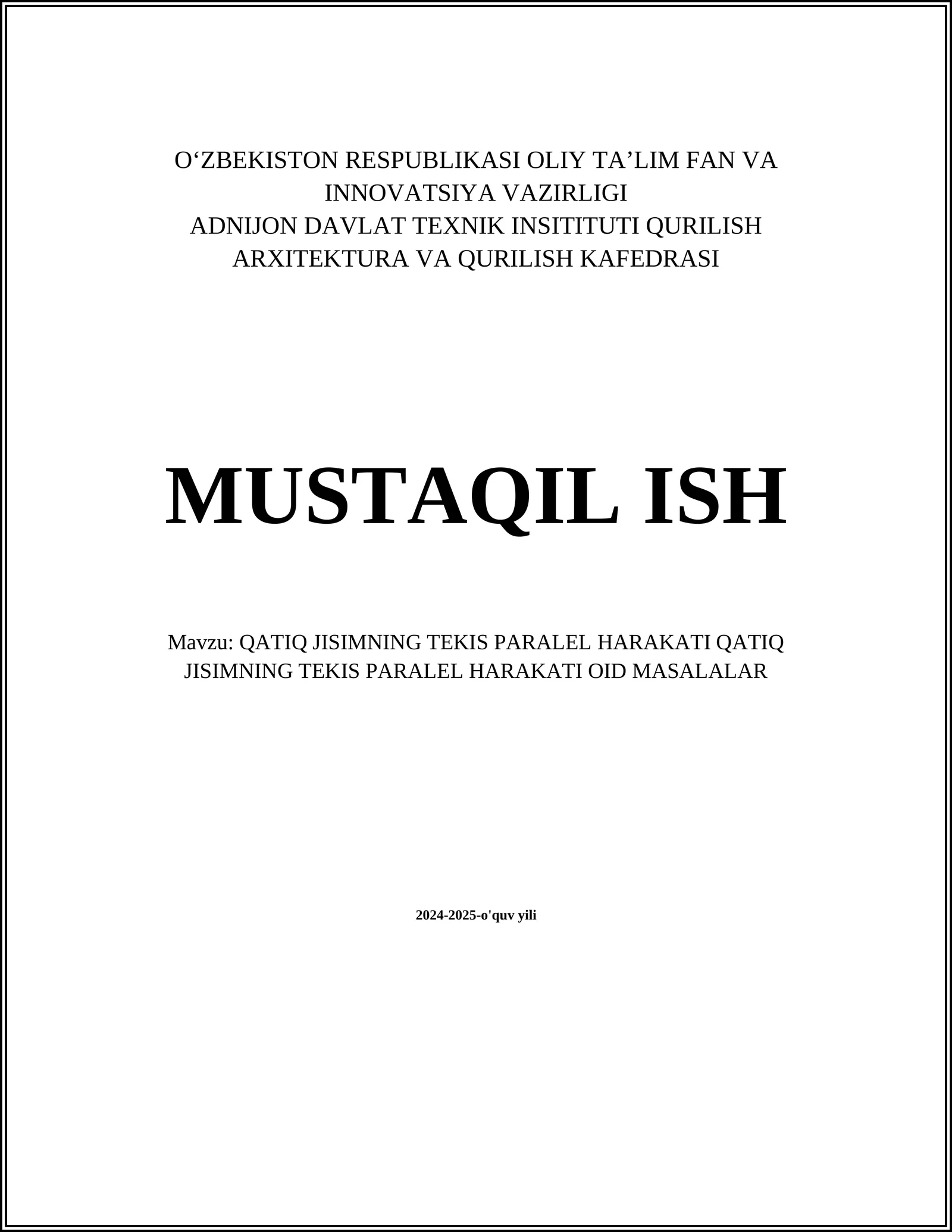 Qattiq Jismning Tekis Parallel Harakati 1