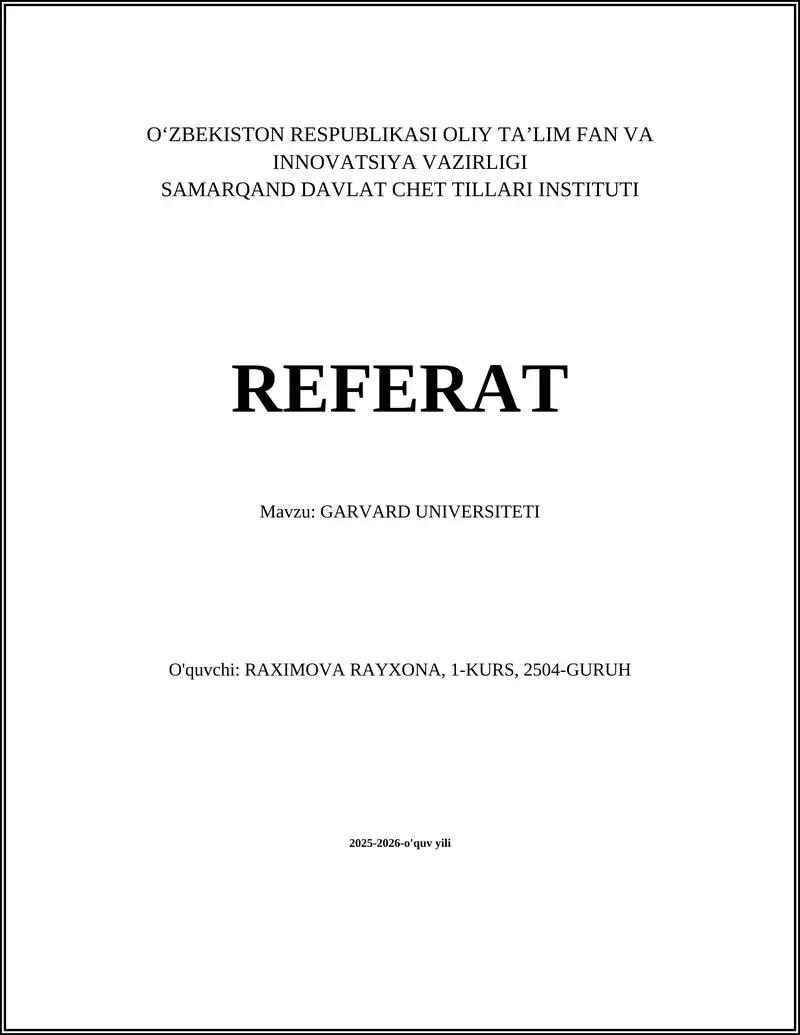 GARVARD UNIVERSITETI 1