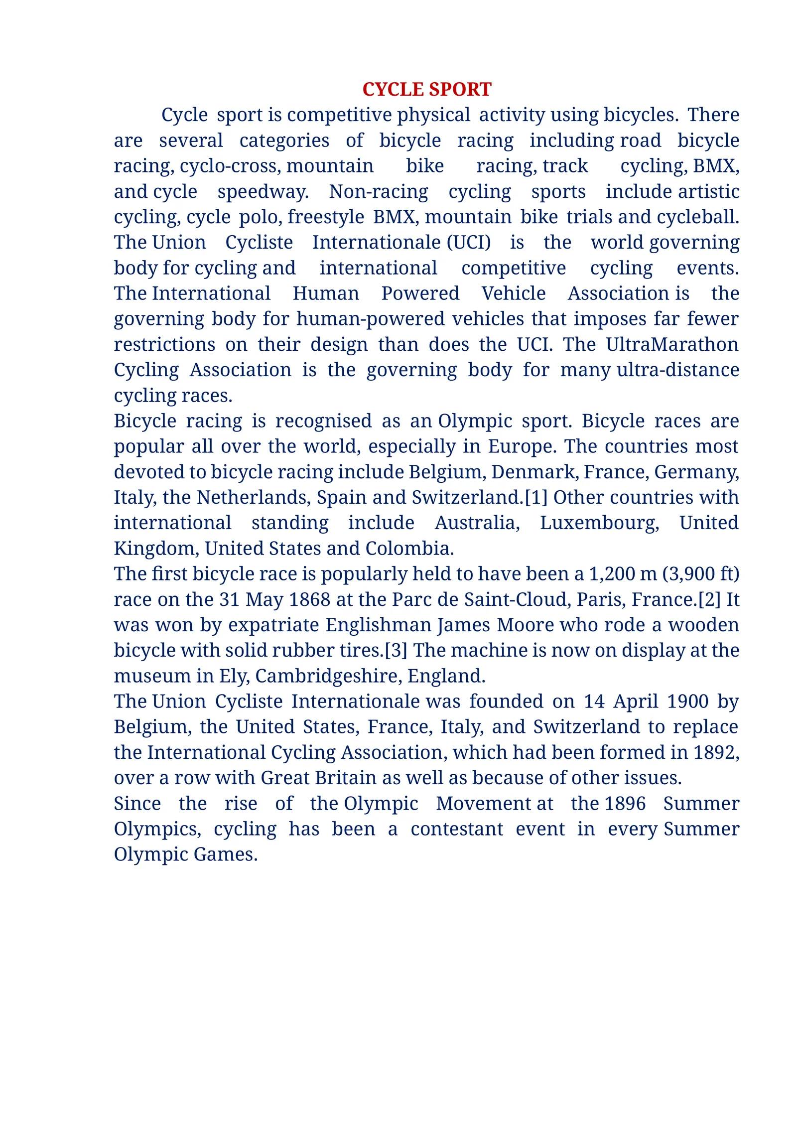 Cycle Sport 1