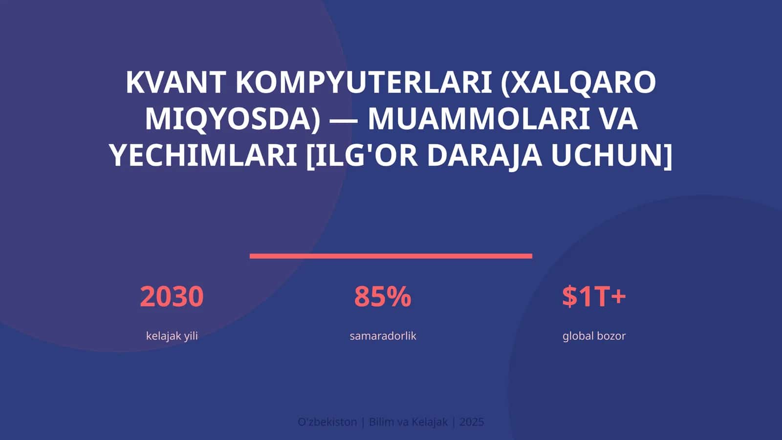 Kvant kompyuterlari (xalqaro miqyosda) — muammolari va yechimlari [ilg'or daraja uchun] 1