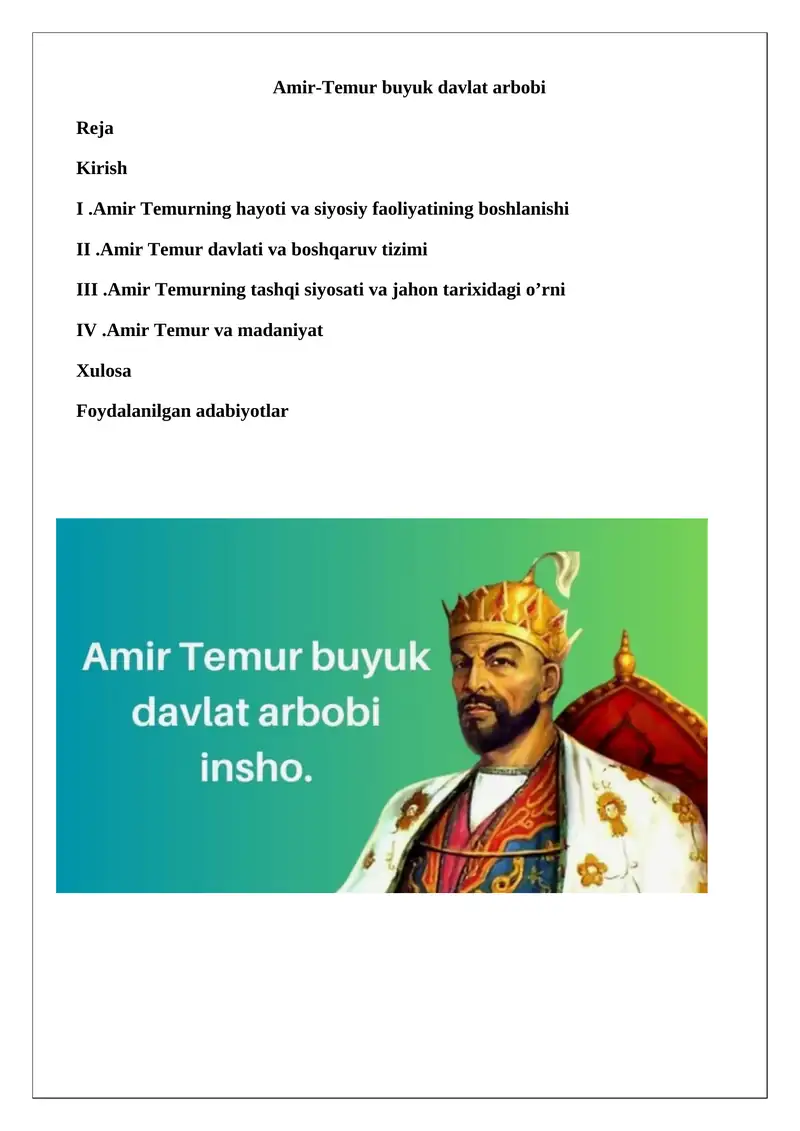 Amir-Temur buyuk davlat arbobi 1
