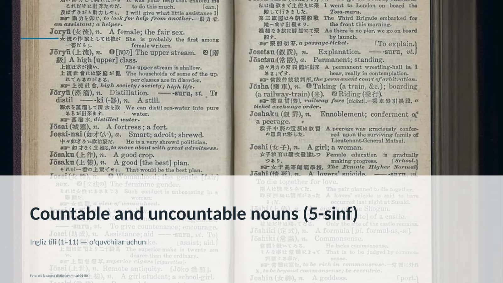 Countable and uncountable nouns (5-sinf) 2