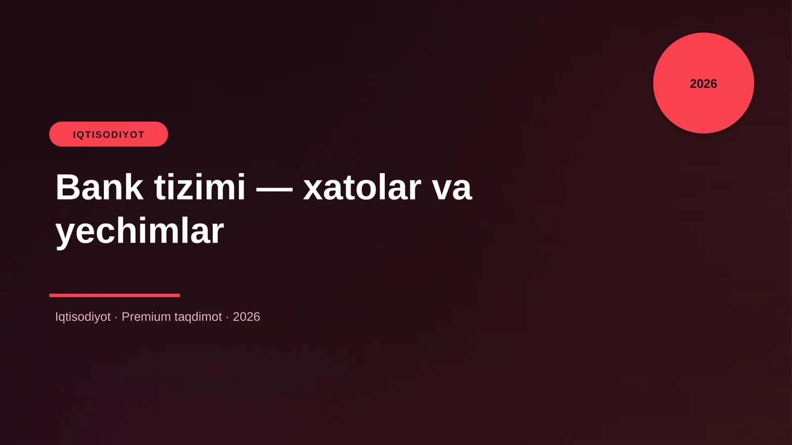 Bank tizimi — xatolar va yechimlar 1