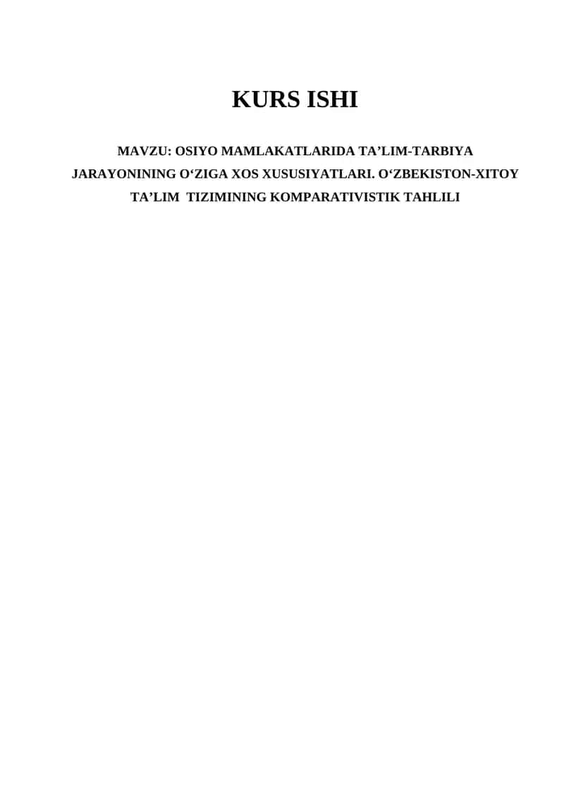 OSIYO MAMLAKATLARIDA TA’LIM-TARBIYA JARAYONINING O‘ZIGA XOS XUSUSIYATLARI 1