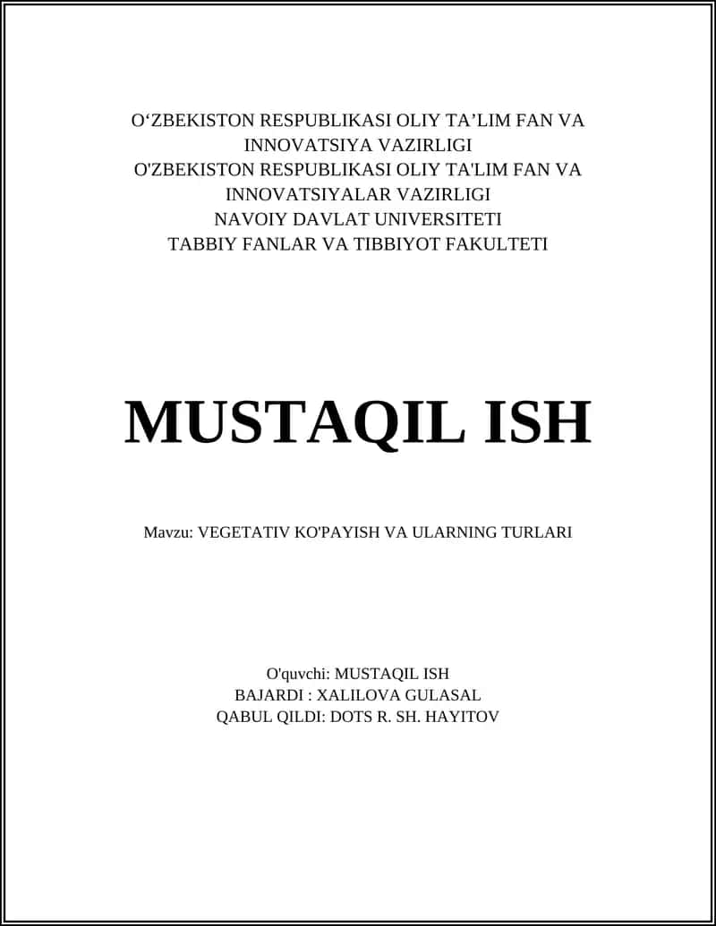 VEGETATIV KO'PAYISH VA ULARNING TURLARI 1