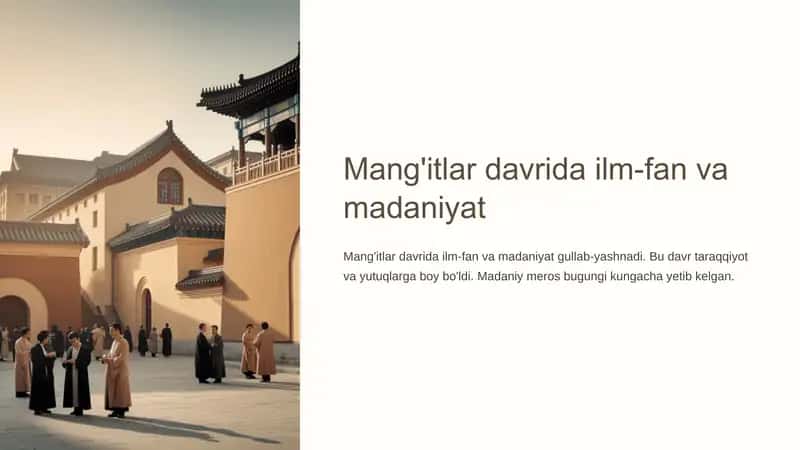 Mang'itlar davrida ilm-fan va madaniyat 1