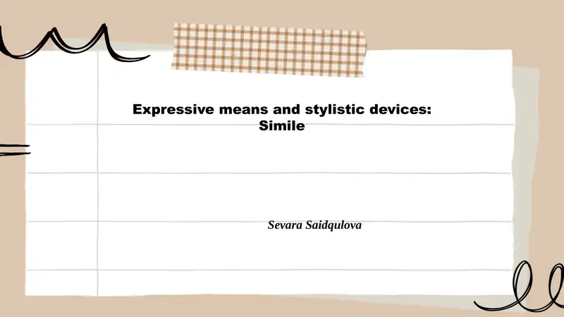 Expressive means and stylistic devices: Simile 1