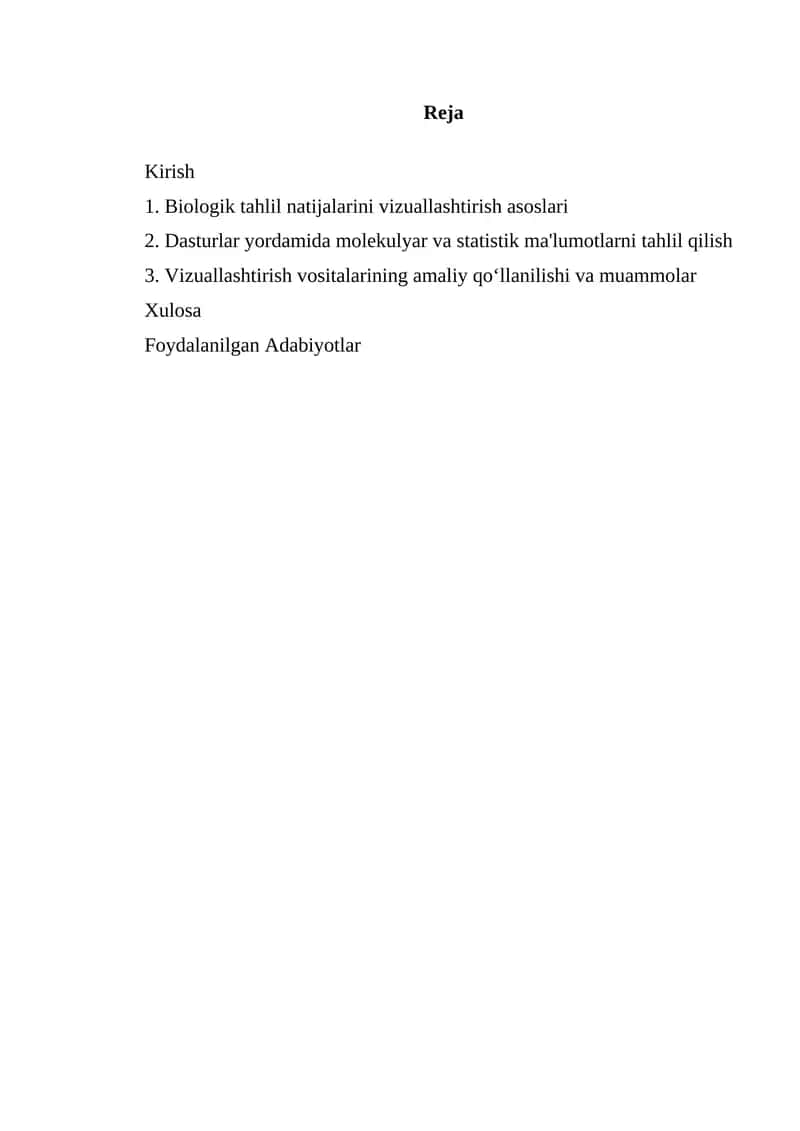 Biologik ma'lumotlar vizuallashtirish vositalari 1