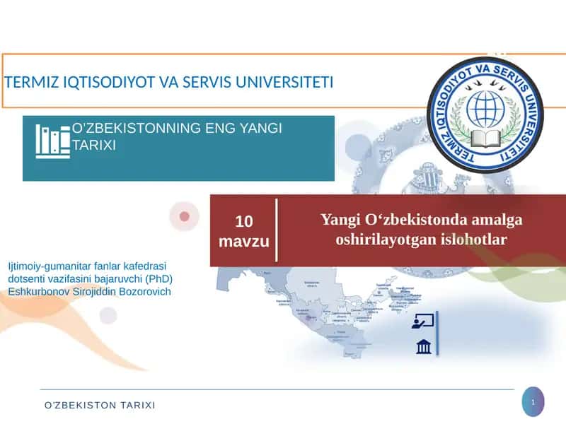 O‘zbekistonning ENG YANGI TARIXI 1