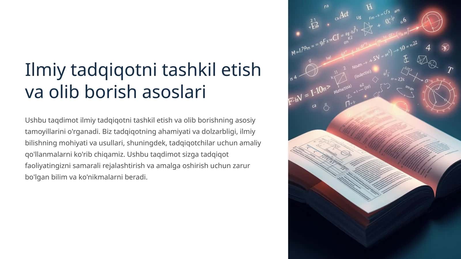 Ilmiy tadqiqotni tashkil etish va olib borish asoslari 1