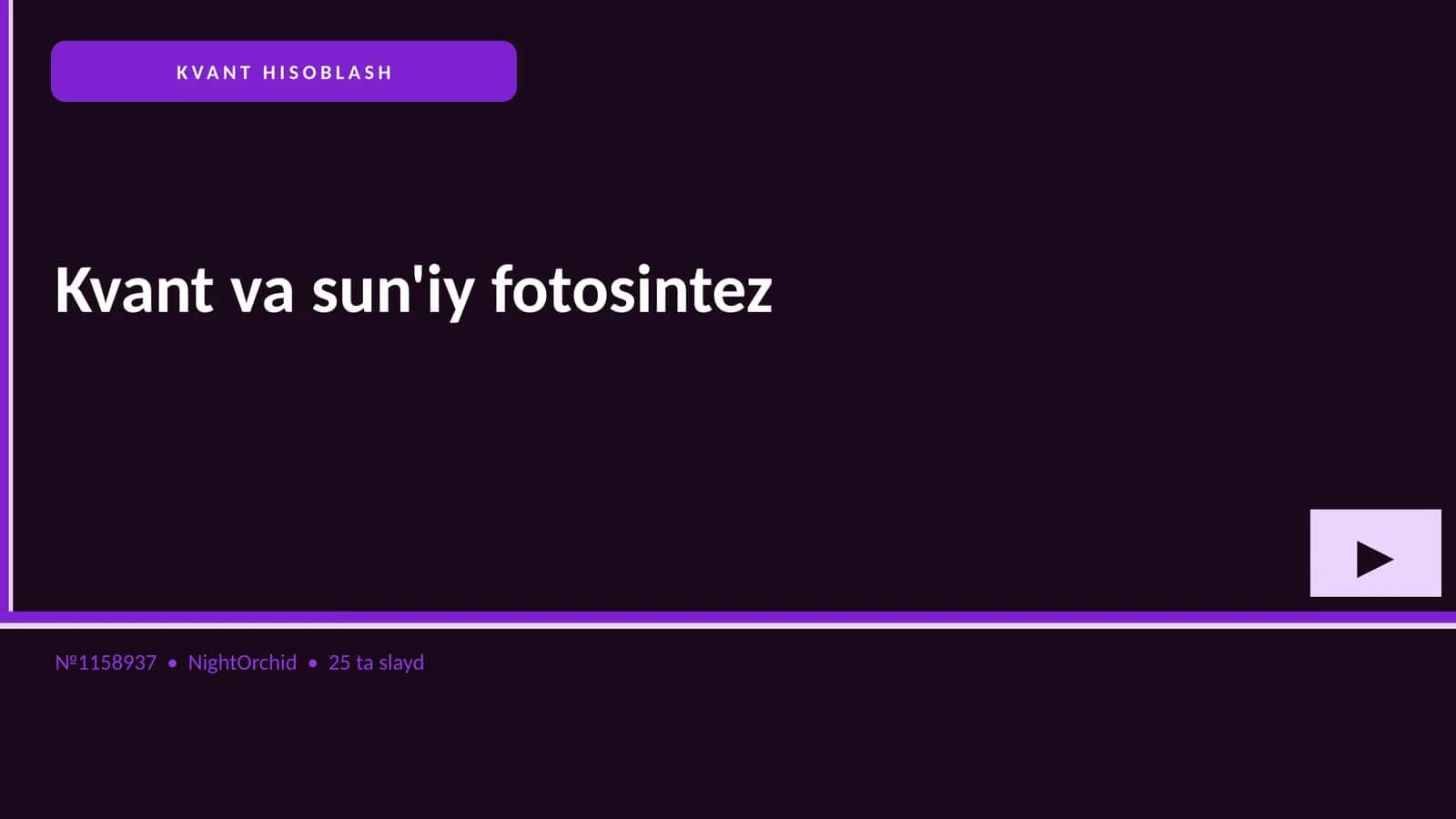Kvant va sun'iy fotosintez 1