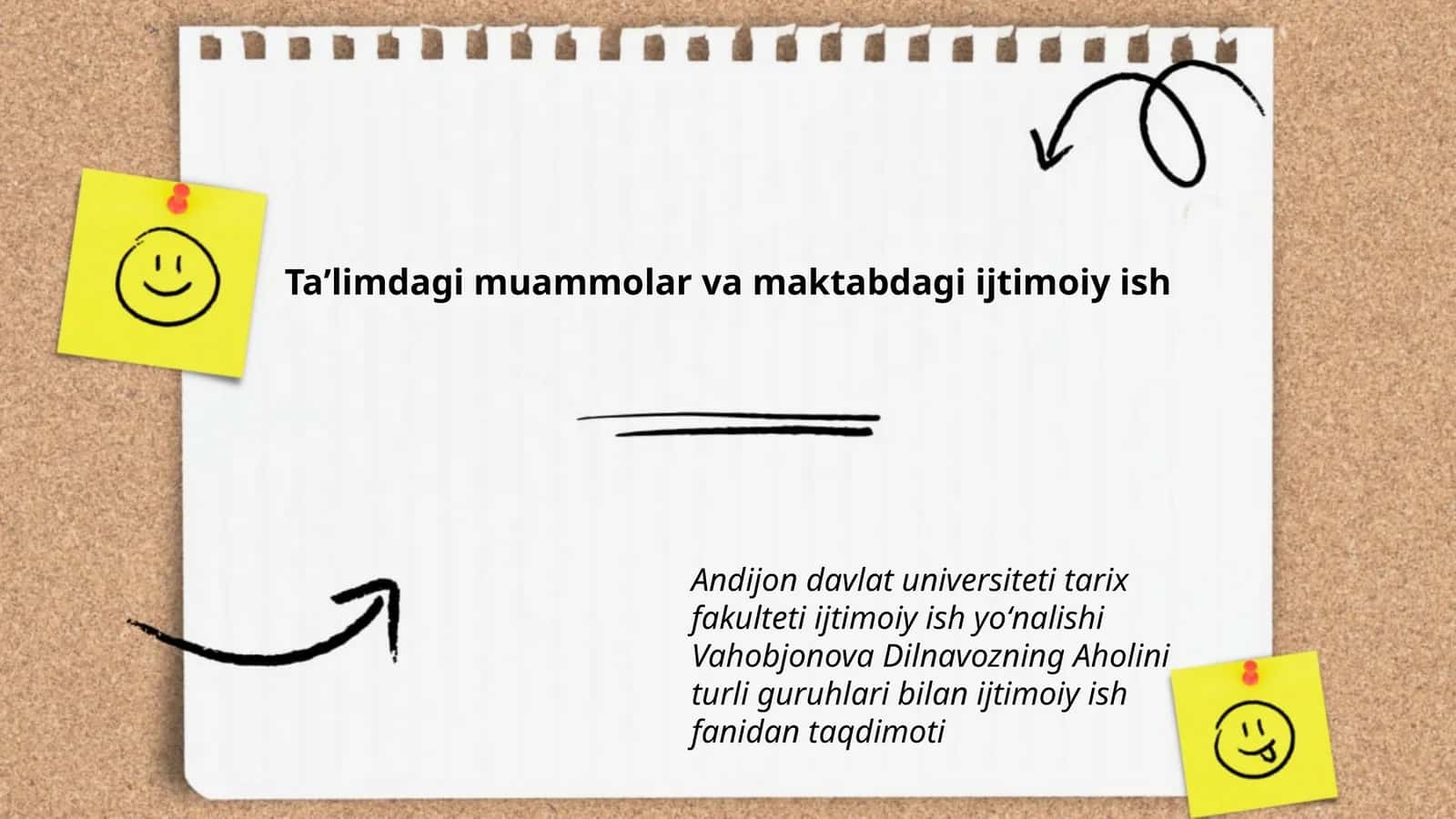 Taʼlimdagi muammolar va maktabdagi ijtimoiy ish 1