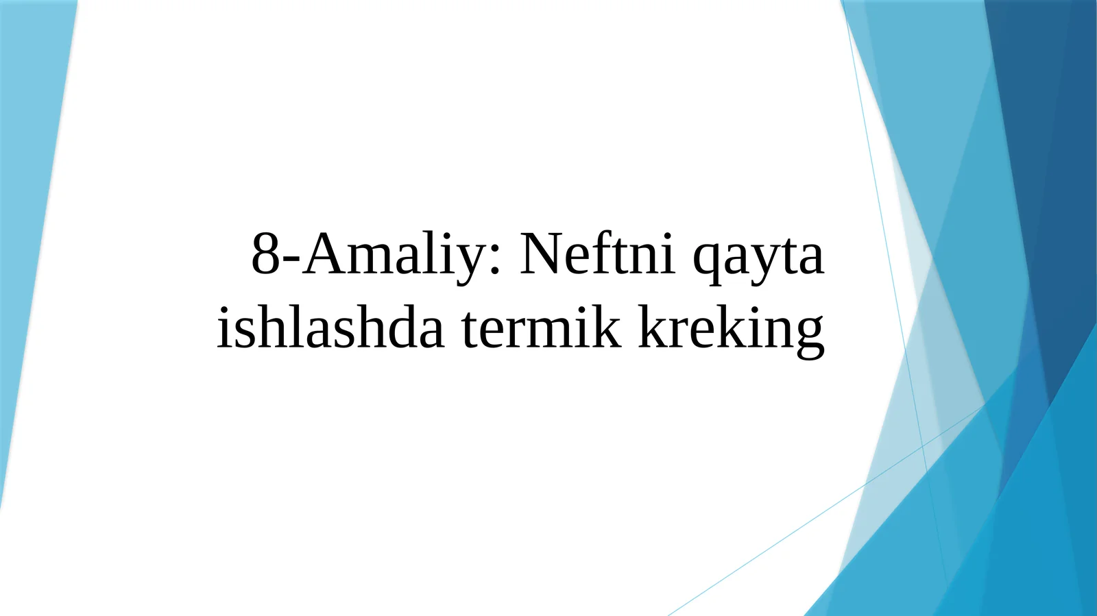 Neftni qayta ishlashda termik kreking 1