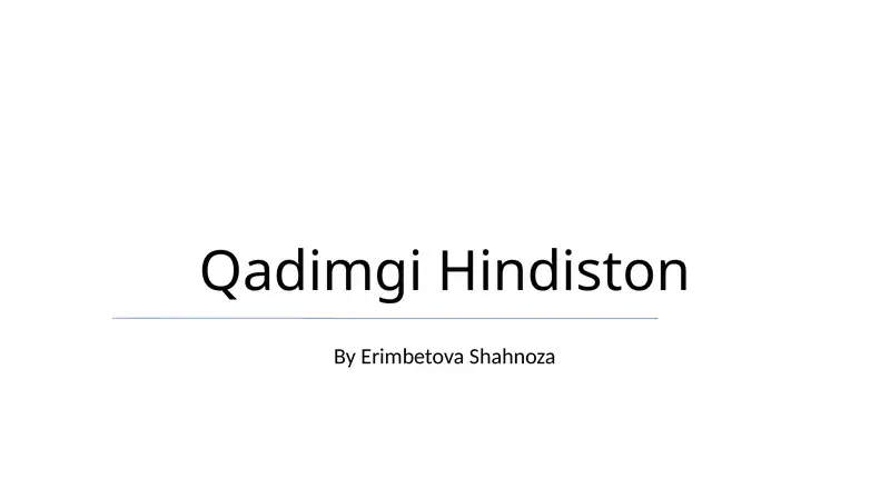 Qadimgi Hindiston 1