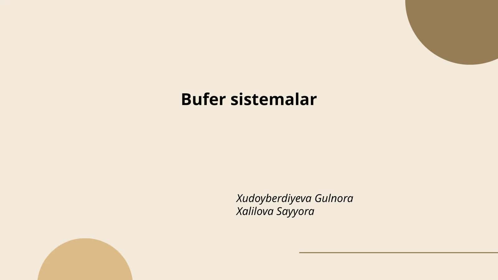 Bufer sistemalar 1